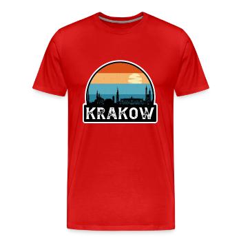 Krakau Polen Flagge Skyline Reisesouvenir - Männer Premium Bio T-Shirt - Rot - Vorne - Damien (186cm)