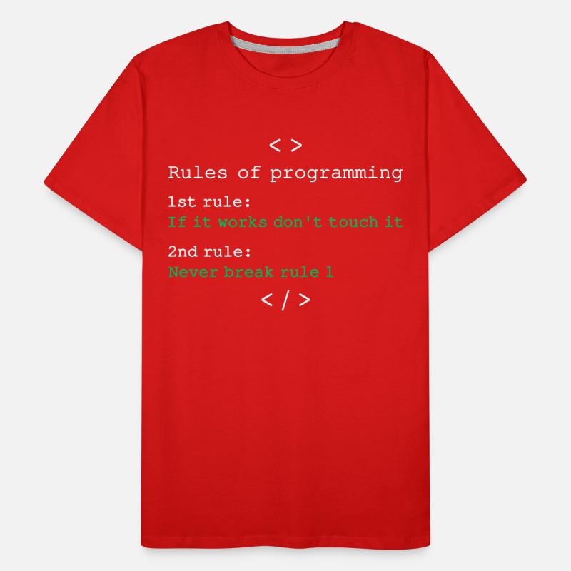 Règles de programmation T-shirt bio Premium Homme