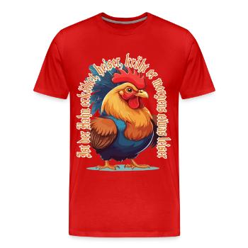 lustiger Spruch Hahn Gockel Hühner Züchter - Männer Premium Bio T-Shirt - Rot - Vorne - Damien (186cm)