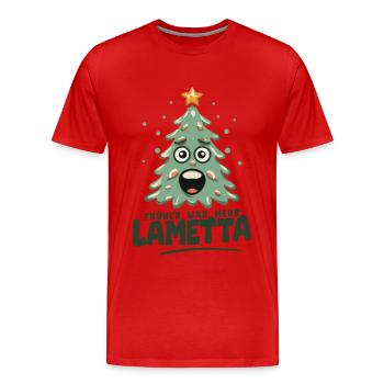 Früher war mehr Lametta - Männer Premium Bio T-Shirt - Rot - Vorne - Damien (186cm)