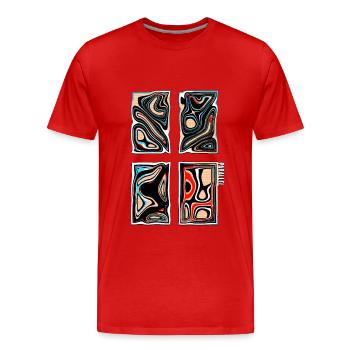 Abstract retro art print - Men's Premium Organic T-Shirt - red - Front - Damien (186cm)