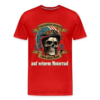 Alter Mann Motorrad Biker Spruch - Männer Premium Bio T-Shirt - Rot - Vorne - Damien (186cm)
