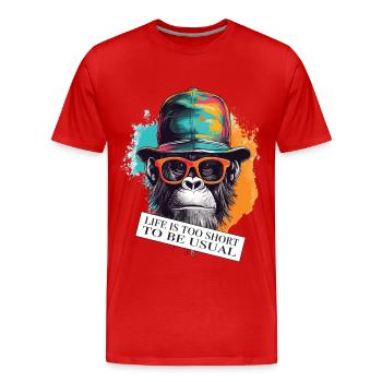 Gorilla zweideutiger Spruch und Einstellung - Männer Premium Bio T-Shirt - Rot - Vorne - Damien (186cm)