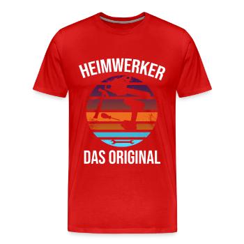 heimwerker das original - Männer Premium Bio T-Shirt - Rot - Vorne - Damien (186cm)