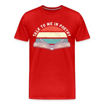 Parle-moi en poésie - T-shirt bio Premium Homme - rouge - Devant - Damien (186cm)