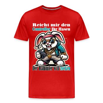 Reicht mit den Controller Hase zocken - Männer Premium Bio T-Shirt - Rot - Vorne - Damien (186cm)