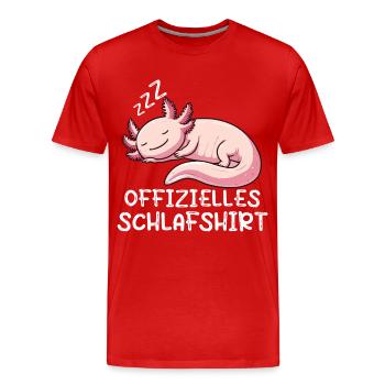 Offizielles Schlafshirt Axolotl Axolotlbesitzer - Männer Premium Bio T-Shirt - Rot - Vorne - Damien (186cm)