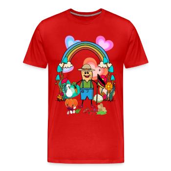Les producteurs d’arachides d’Allemagne signalent des légumes - T-shirt bio Premium Homme - rouge - Devant - Damien (186cm)