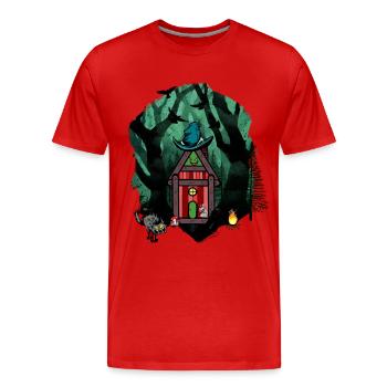 Forêt Conte de fées Conte de fées Personnage Enfant Enfants Animaux de la forêt - T-shirt bio Premium Homme - rouge - Devant - Damien (186cm)