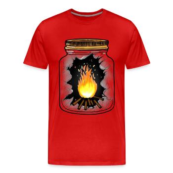 Campfire Romance Camping Fire Fiery - Men's Premium Organic T-Shirt - red - Front - Damien (186cm)