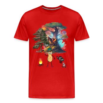 Halloween Erdnuss Erdnüsse lustig Kinder - Männer Premium Bio T-Shirt - Rot - Vorne - Damien (186cm)