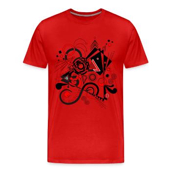 Abstrakte Kunst - Männer Premium Bio T-Shirt - Rot - Vorne - Damien (186cm)