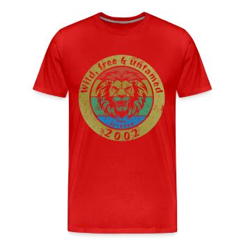 Sauvage, libre et indompté depuis 10/2002 - T-shirt bio Premium Homme - rouge - Devant - Damien (186cm)