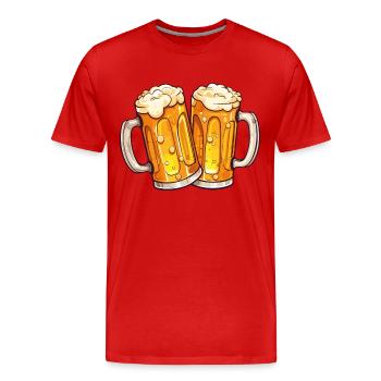 Chopes à bière Chopes à bière Verres à bière Bière Boire de l’alcool - T-shirt bio Premium Homme - rouge - Devant - Damien (186cm)