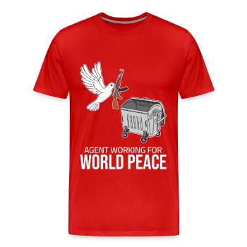 Weltfrieden - Agent travaillant pour la paix dans le monde - T-shirt bio Premium Homme - rouge - Devant - Damien (186cm)