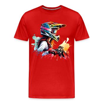 Motocross Femmes Filles Fille - T-shirt bio Premium Homme - rouge - Devant - Damien (186cm)
