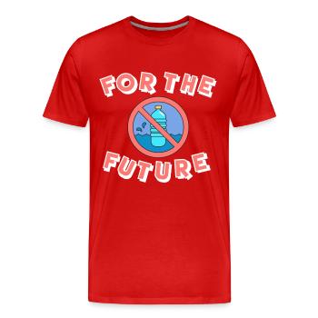 Conservation de la nature Plastique Changement climatique - T-shirt bio Premium Homme - rouge - Devant - Damien (186cm)