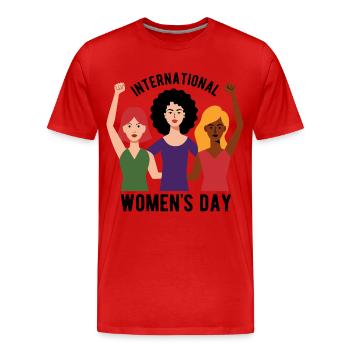Journée internationale de la femme - Cadeau - T-shirt bio Premium Homme - rouge - Devant - Damien (186cm)
