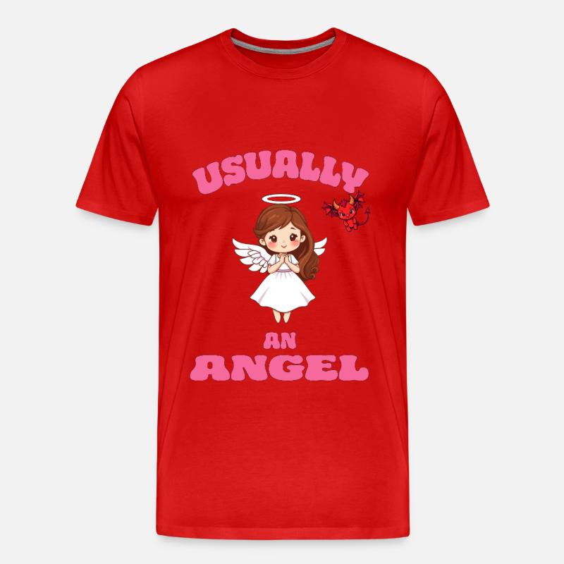 Angel or Devil - Männer Premium Bio T-Shirt - Rot
