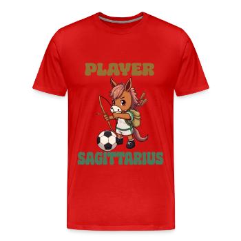 Joueur de football Sagittaire Zodiaque Sagittaire - T-shirt bio Premium Homme - rouge - Devant - Damien (186cm)