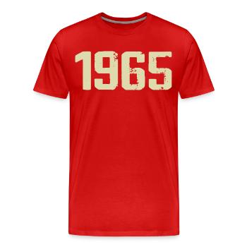 Jubiläum 1965 - Männer Premium Bio T-Shirt - Rot - Vorne - Damien (186cm)
