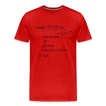 To-Do List d'aujourd'hui - T-shirt bio Premium Homme - rouge - Devant - Damien (186cm)