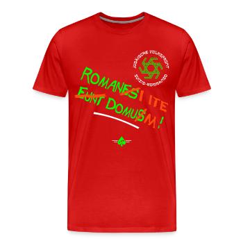 Volksfront (3col) - Männer Premium Bio T-Shirt - Rot - Vorne - Damien (186cm)