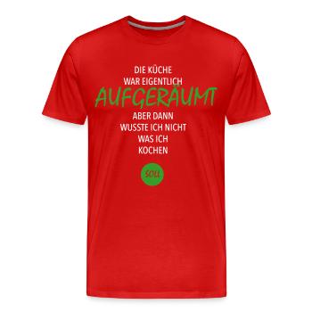 KÜCHE - Männer Premium Bio T-Shirt - Rot - Vorne - Damien (186cm)
