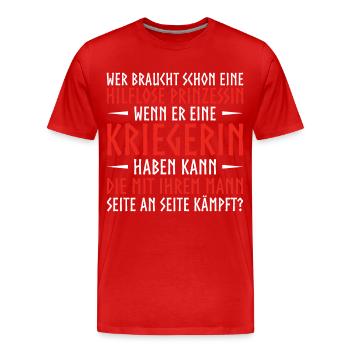 Die Kriegerin - Männer Premium Bio T-Shirt - Rot - Vorne - Damien (186cm)