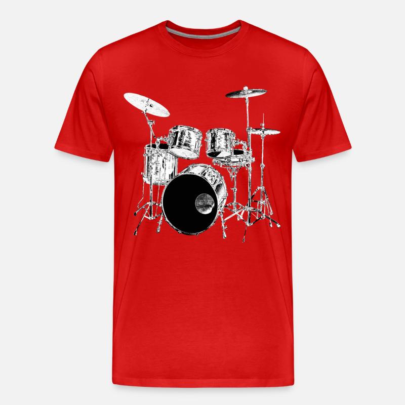Drums Silber - Männer Premium Bio T-Shirt - Rot