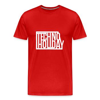 Techno Holiday - T-shirt bio Premium Homme - rouge - Devant - Damien (186cm)