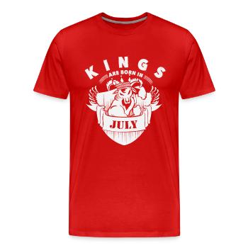 Kings July birthday - Men's Premium Organic T-Shirt - red - Front - Damien (186cm)