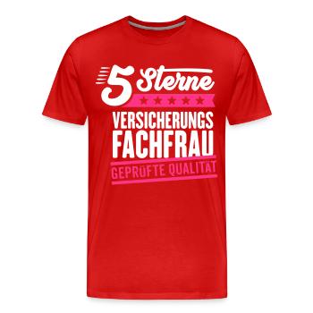 5Sterne Versicherungsfachfrau - Männer Premium Bio T-Shirt - Rot - Vorne - Damien (186cm)