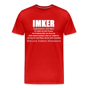 Imker - Imker Definition - Männer Premium Bio T-Shirt - Rot - Vorne - Damien (186cm)