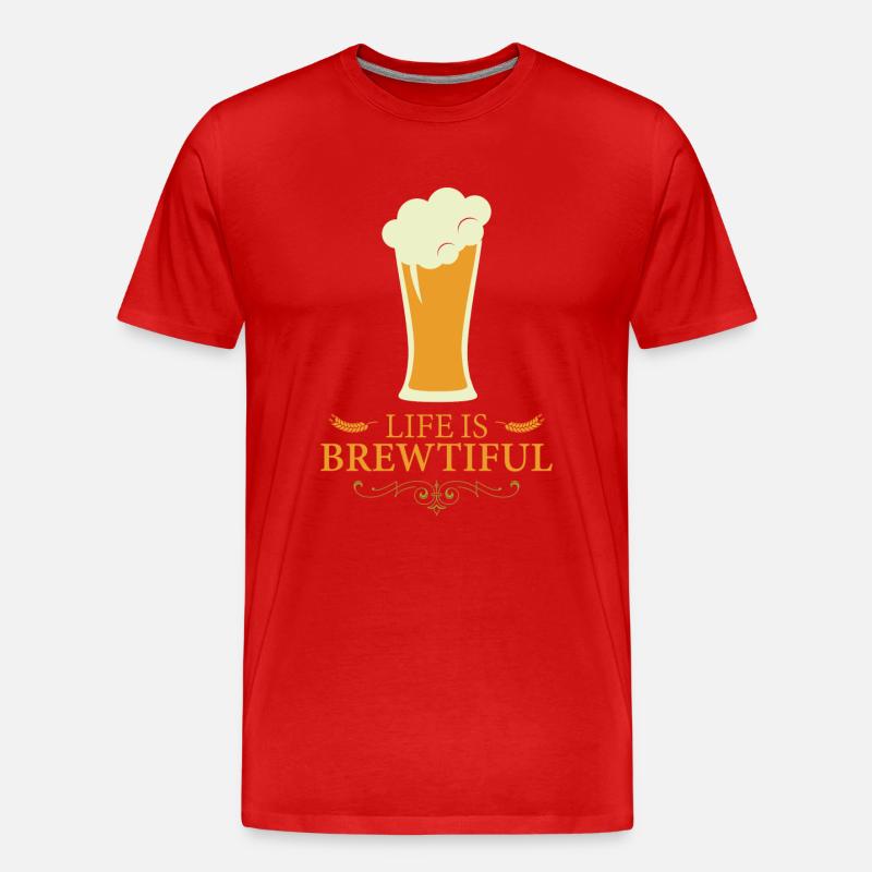 BREWTIFUL BIER BEER - Männer Premium Bio T-Shirt - Rot