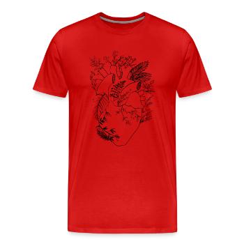 coeur naturel - T-shirt bio Premium Homme - rouge - Devant - Damien (186cm)