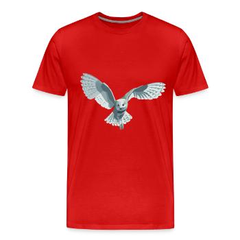 barn owl - Men's Premium Organic T-Shirt - red - Front - Damien (186cm)