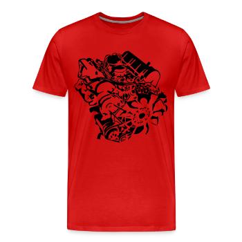 V8_Motor - T-shirt bio Premium Homme - rouge - Devant - Damien (186cm)