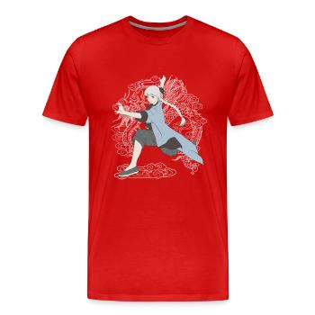 Tai chi kung fu fille - T-shirt bio Premium Homme - rouge - Devant - Damien (186cm)