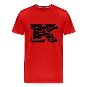 Letter K - Men's Premium Organic T-Shirt - red - Front - Damien (186cm)