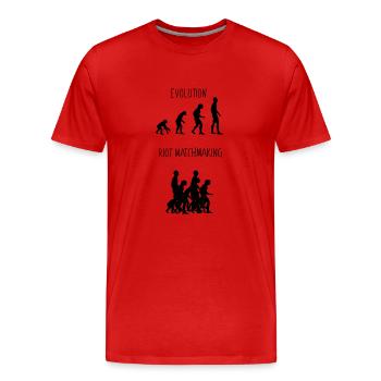 Evolution of Man by Riot - Men's Premium Organic T-Shirt - red - Front - Damien (186cm)
