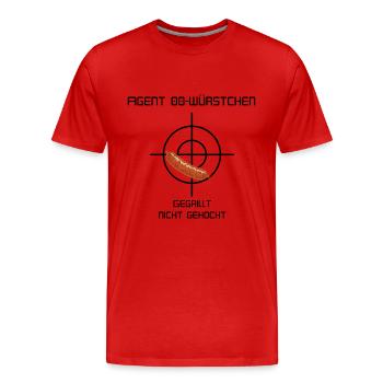 00 Würstchen gegrillt nicht gekocht - Männer Premium Bio T-Shirt - Rot - Vorne - Damien (186cm)