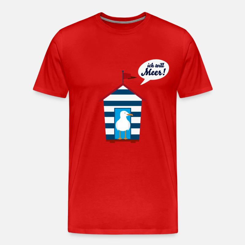 ich will Meer - Männer Premium Bio T-Shirt - Rot