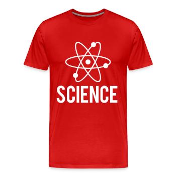SCIENCE - Men's Premium Organic T-Shirt - red - Front - Damien (186cm)