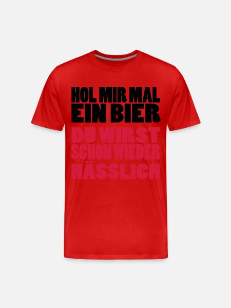 bier - Männer Premium Bio T-Shirt - Rot