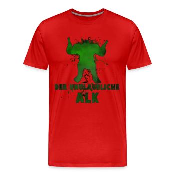 L’incroyable alk - T-shirt bio Premium Homme - rouge - Devant - Damien (186cm)
