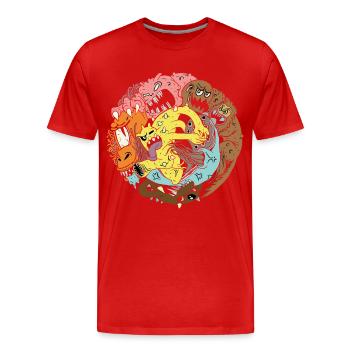 Monster Club - Men's Premium Organic T-Shirt - red - Front - Damien (186cm)