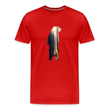 Bär Wald Baer Sonne - Männer Premium Bio T-Shirt - Rot - Vorne - Damien (186cm)