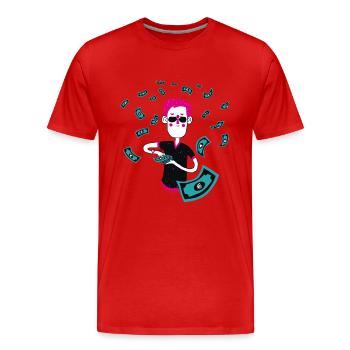 millionnaire - T-shirt bio Premium Homme - rouge - Devant - Damien (186cm)