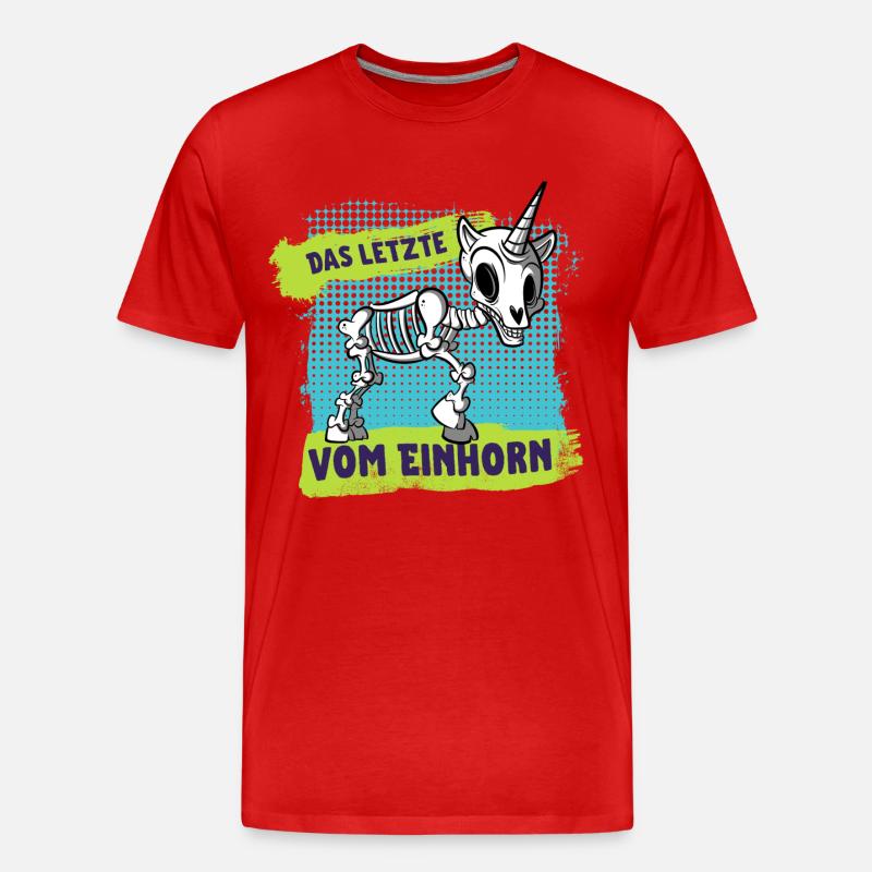 Das letzte vom Einhorn - Männer Premium Bio T-Shirt - Rot